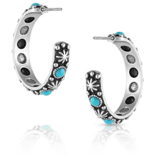 Load image into Gallery viewer, Montana Silversmiths Turquoise Hoop Earrings - ER5526