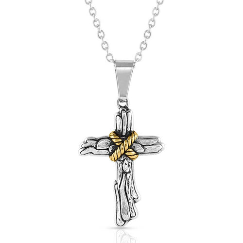 Montana Silversmiths Rugged Faith Cross Necklace - NC3425
