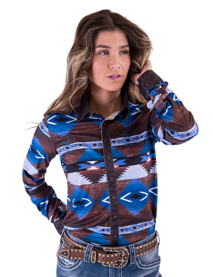 Cowgirl Tuff Aztec Sport Jersey Pullover - 100628