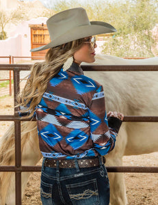Cowgirl Tuff Aztec Sport Jersey Pullover - 100628