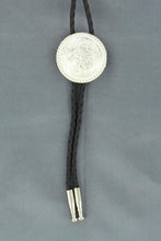 Load image into Gallery viewer, Round Silver Engraved Bolo Tie - 22804