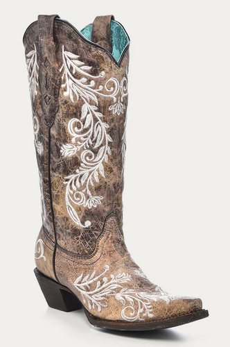 Corral Boots Distressed Brown/Ivory - A3753
