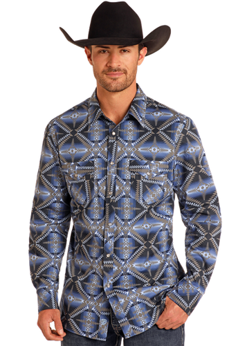 Rock & Roll Denim Modern Fit Snap Shirt - BMN2S04712