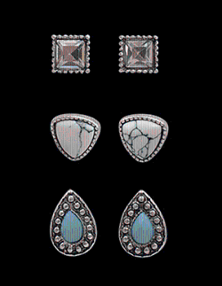 Silver Strike Earring Set - DE021SBTQ