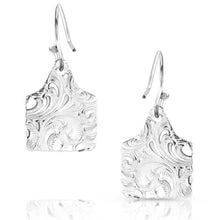 Load image into Gallery viewer, Montana Silversmiths Chiseled Cow Tag Earrings-ER5398
