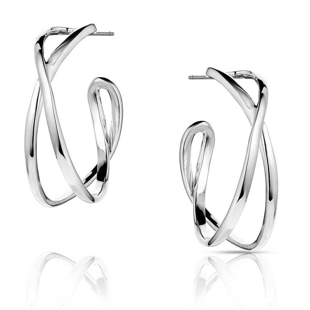 Montana Silversmiths Daring Crossed Hoop Earrings - ER5870