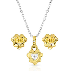 Montana Silversmiths Flowered Heart Jewelry Set - JS5257