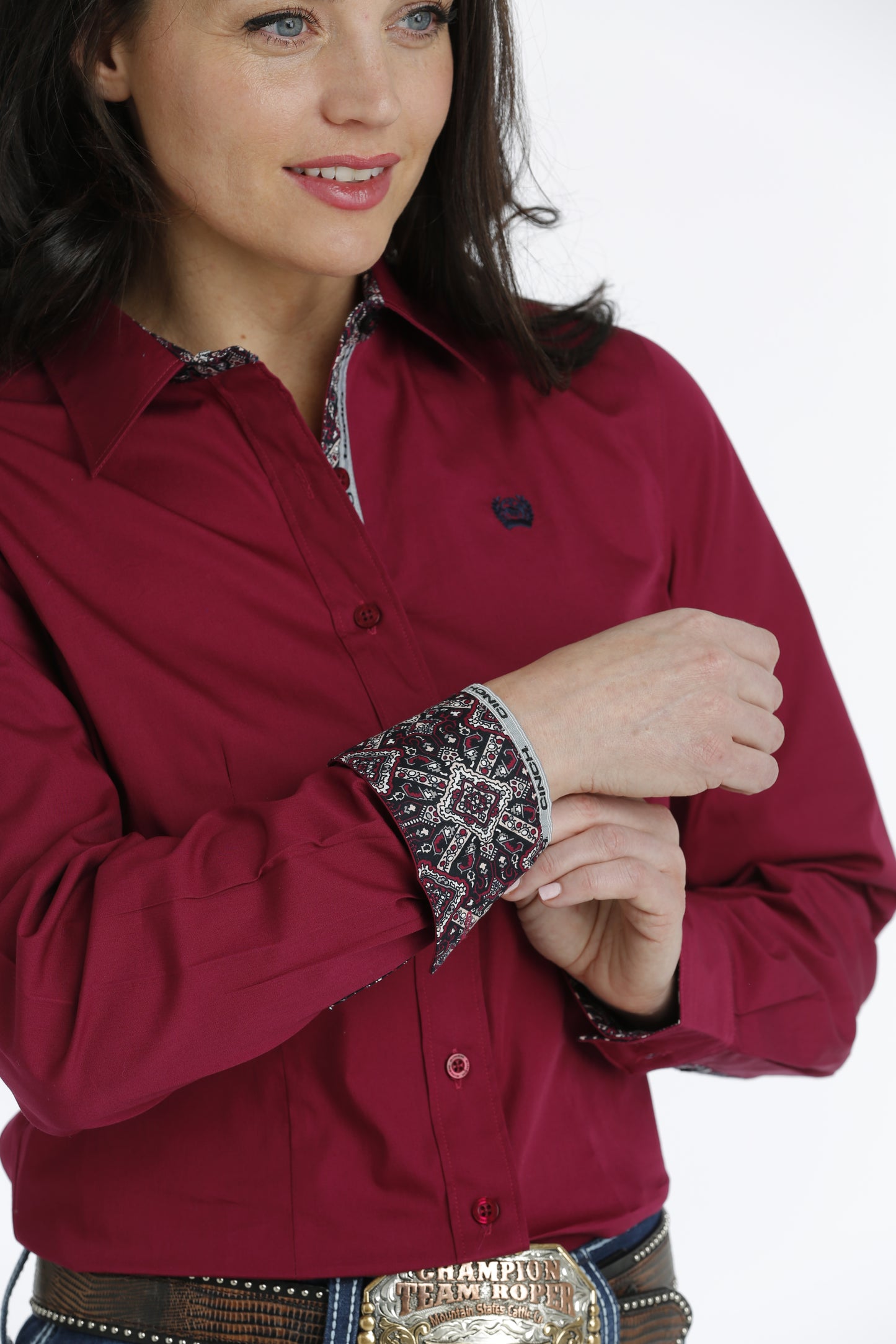 Cinch Button Up Ladies Shirt - MSW9165041