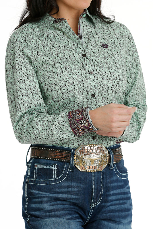 Cinch Button Up Ladies Shirt - MSW9165043