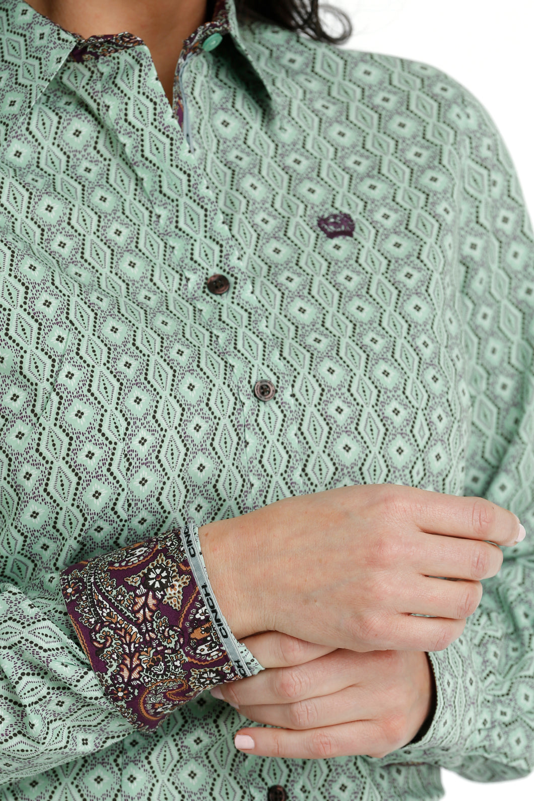 Cinch Button Up Ladies Shirt - MSW9165043