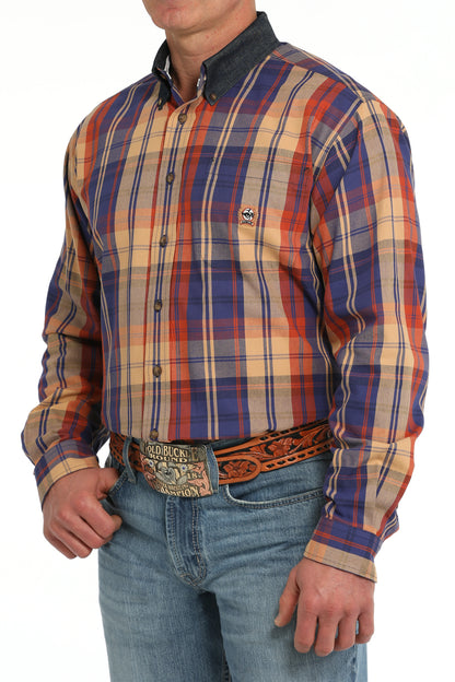 Cinch Button Down Twill Plaid Shirt - MTW1242003