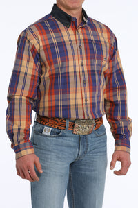 Cinch Button Down Twill Plaid Shirt - MTW1242003