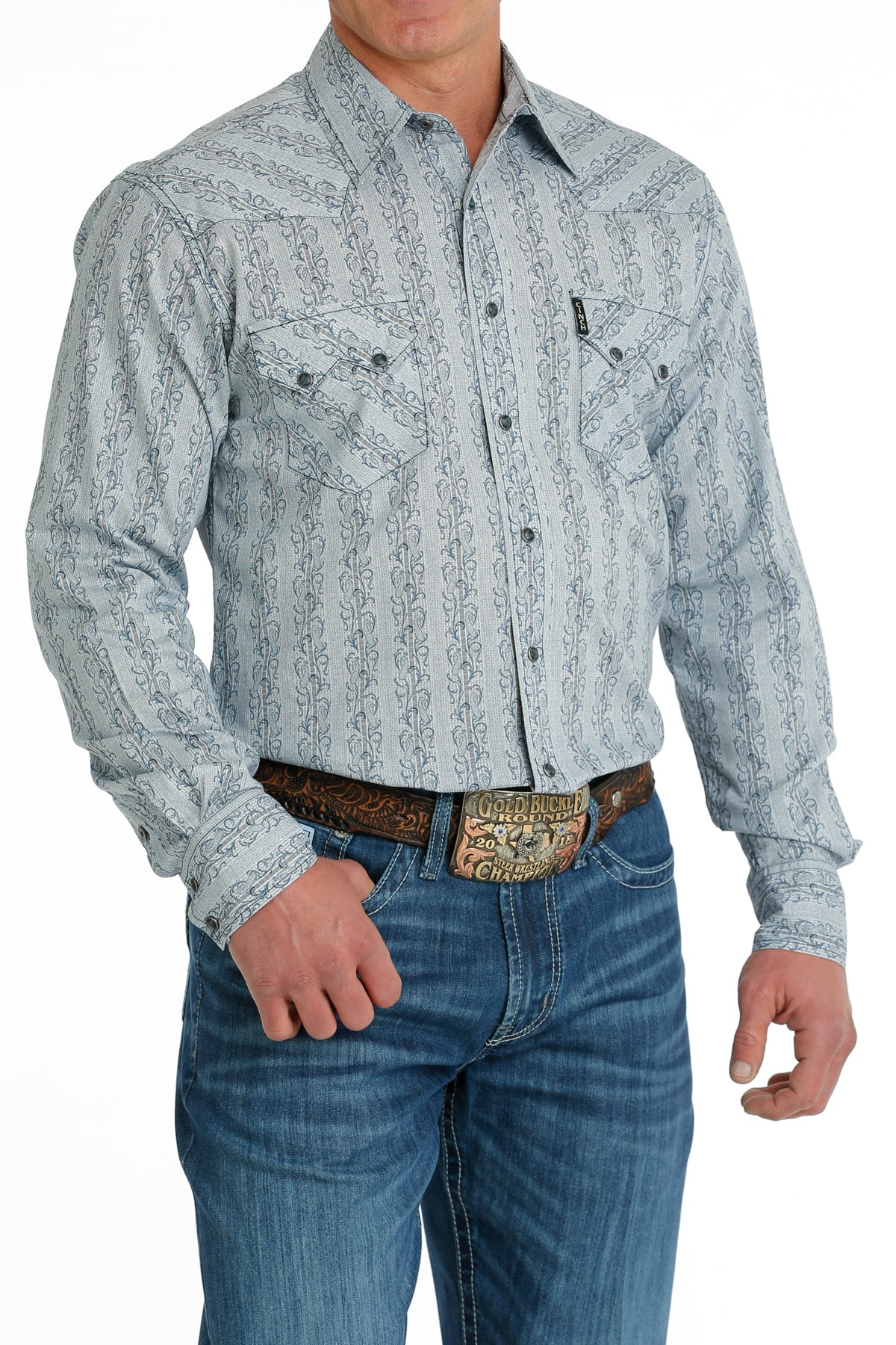 Cinch Geo Snap Modern Fit Shirt - MTW1301071