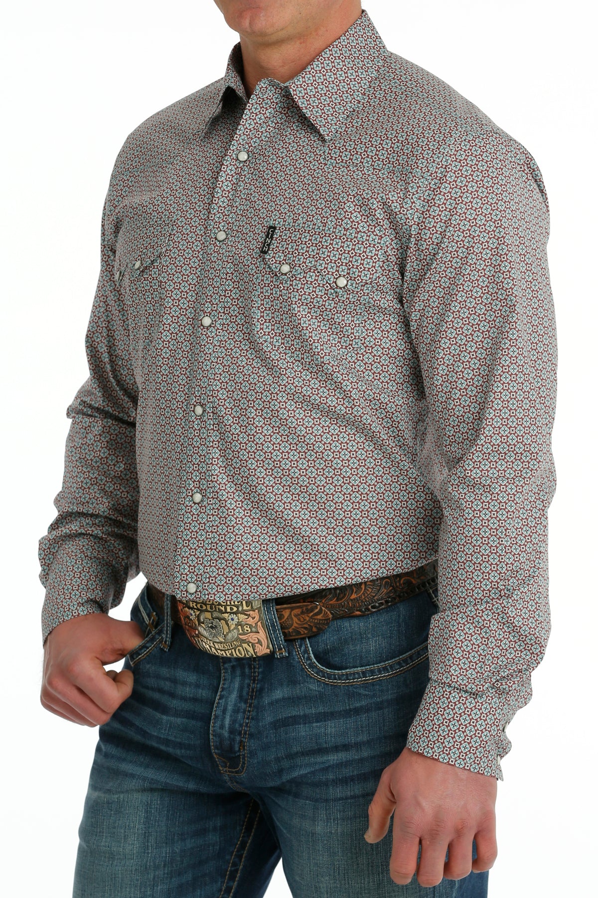 Cinch Geo Snap Modern Fit Shirt - MTW1301072