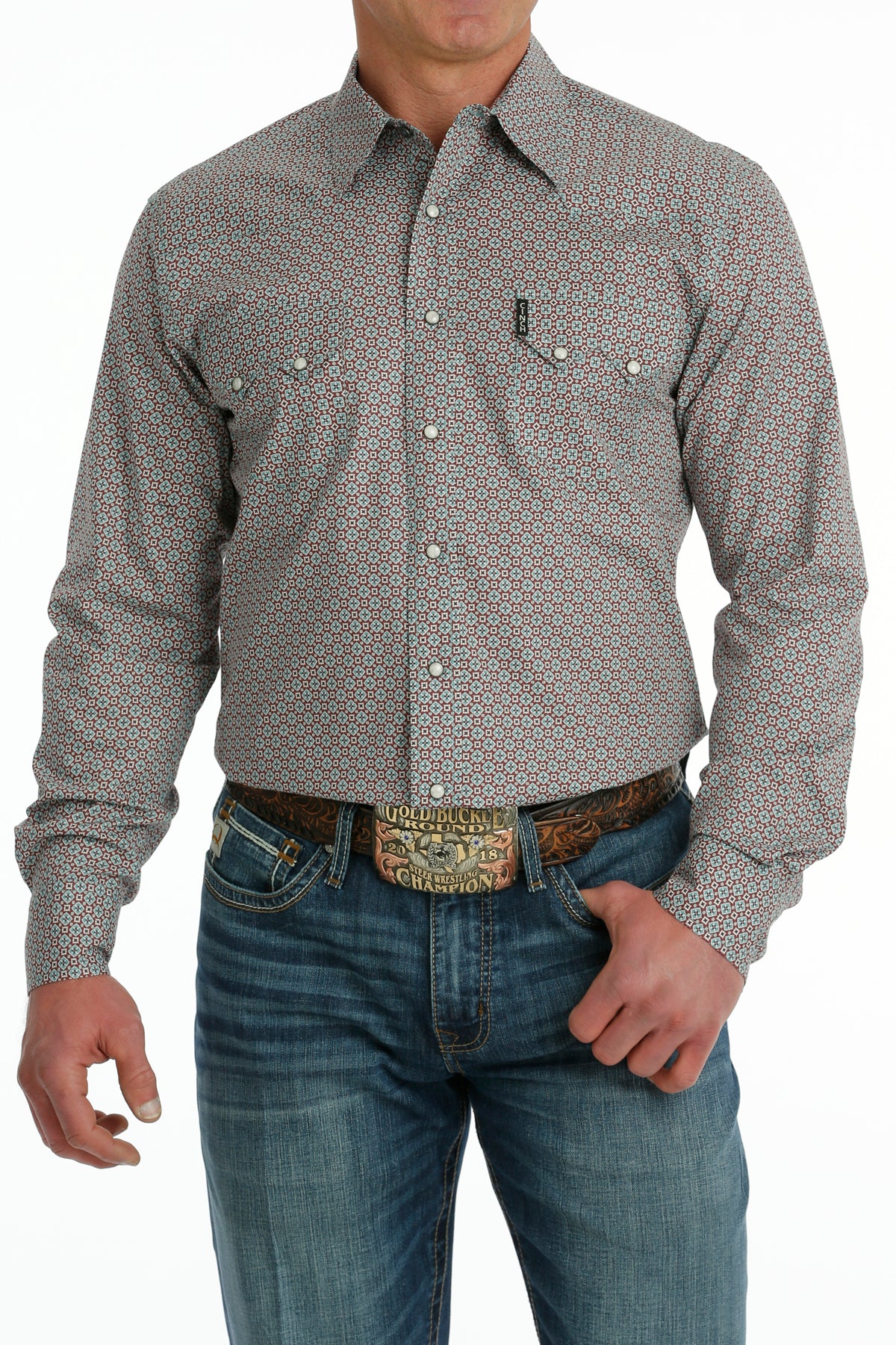 Cinch Geo Snap Modern Fit Shirt - MTW1301072