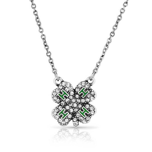 Montana Silversmiths Sparkling 4-H Clover Necklace - NC5882