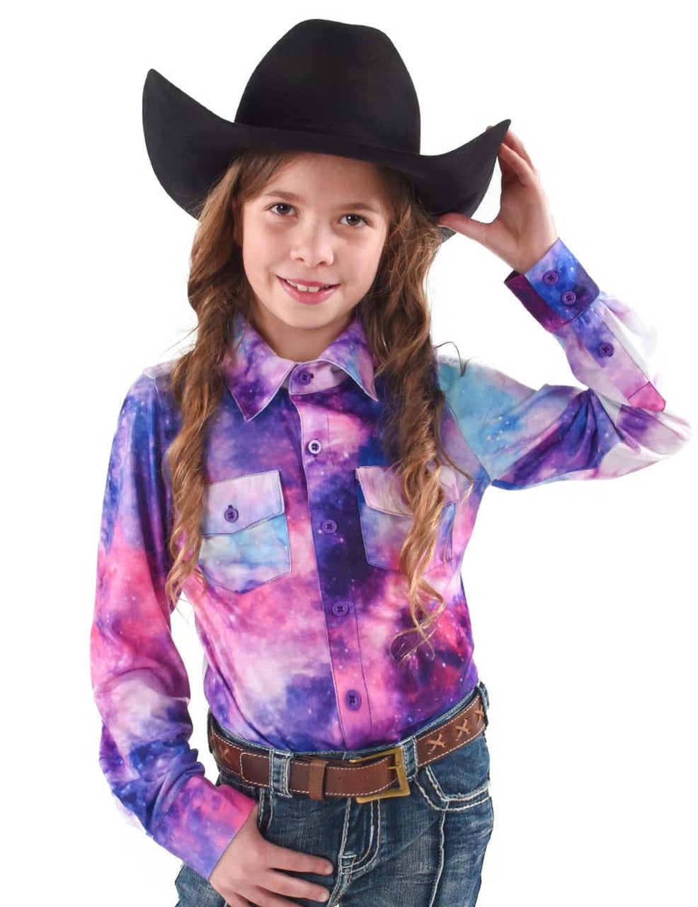 Cowgirl Tuff Galaxy Button Girl's Western Shirt