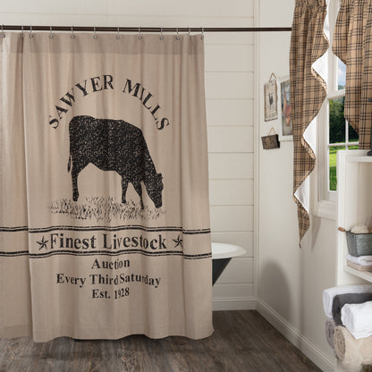 Sawyer Mill Cow Shower Curtain - 45800