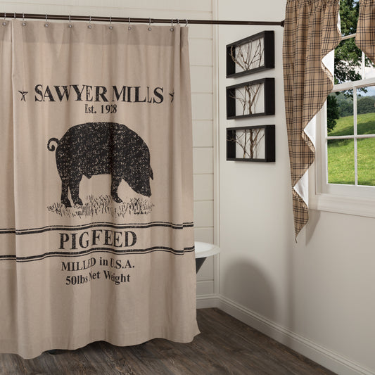 Sawyer Mill Pig Shower Curtain - 45801