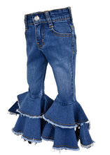 Load image into Gallery viewer, Cowgirl Hardware Toddler Ruffle Flared Jean - 802097-450