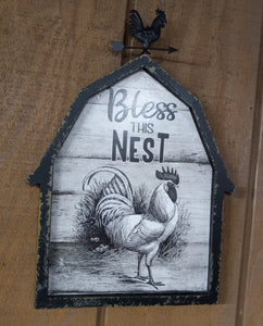 Wood Barn Rooster Sign  87-1630