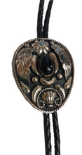 Load image into Gallery viewer, Oval Black Stone Bolo - AC55B