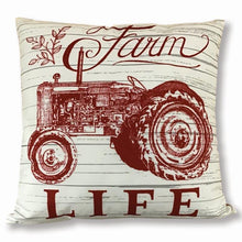 Load image into Gallery viewer, Burgundy Tractor Accent Pillow - DAP10055C