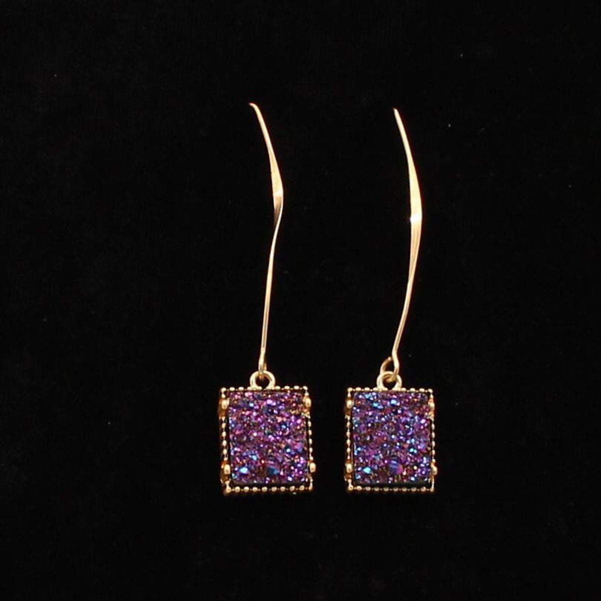 Silver Strike Druzy Drop Earrings - DE316