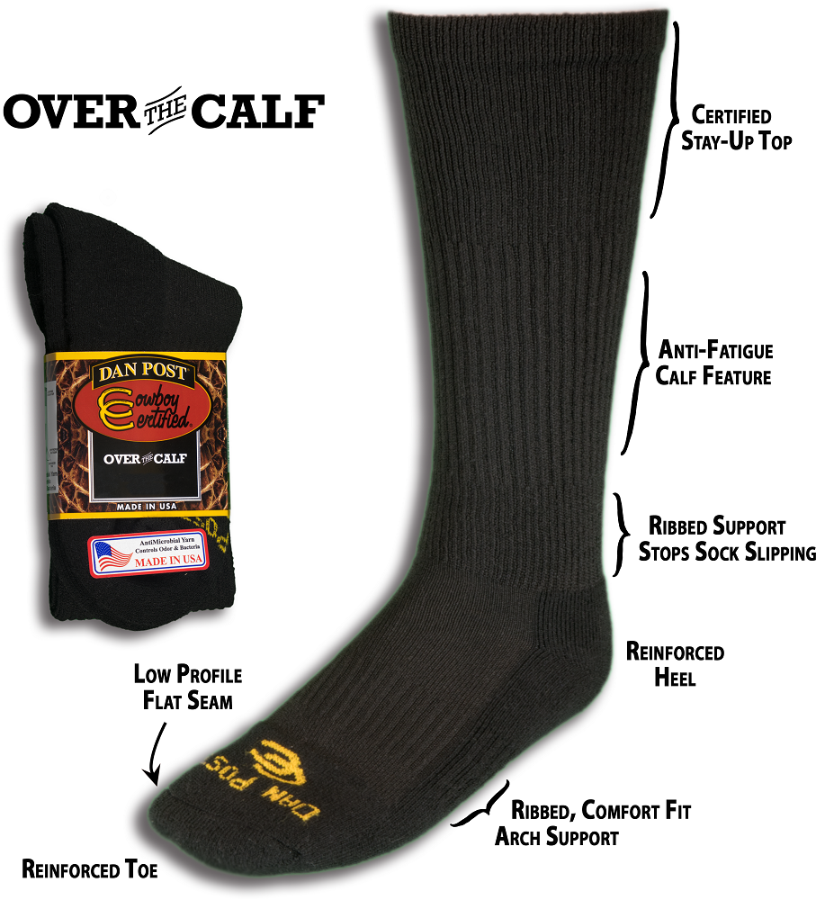 Dan Post Over The Calf Socks - DPCBC9-BK/DPCBC10-BK