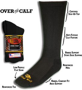 Dan Post Over The Calf Socks - DPCBC9-BK/DPCBC10-BK