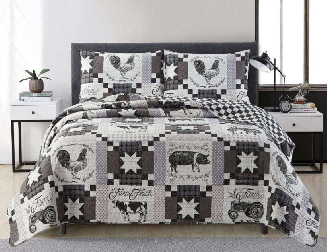 Virah Bella® Collection - Penny Lane™ Deb Strain "Farm Life" Quilt Set - DQ10055T