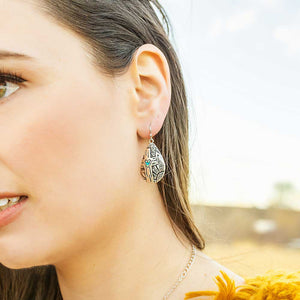 Montana Silversmiths Blooming Cross Teardrop Earrings - ER4900
