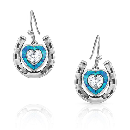 Montana Silversmiths Love Inside Luck Horseshoe Earrings - ER4923