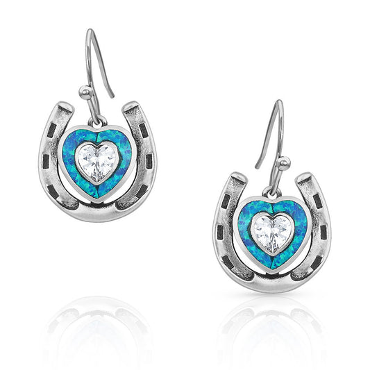 Montana Silversmiths Love Inside Luck Horseshoe Earrings - ER4923