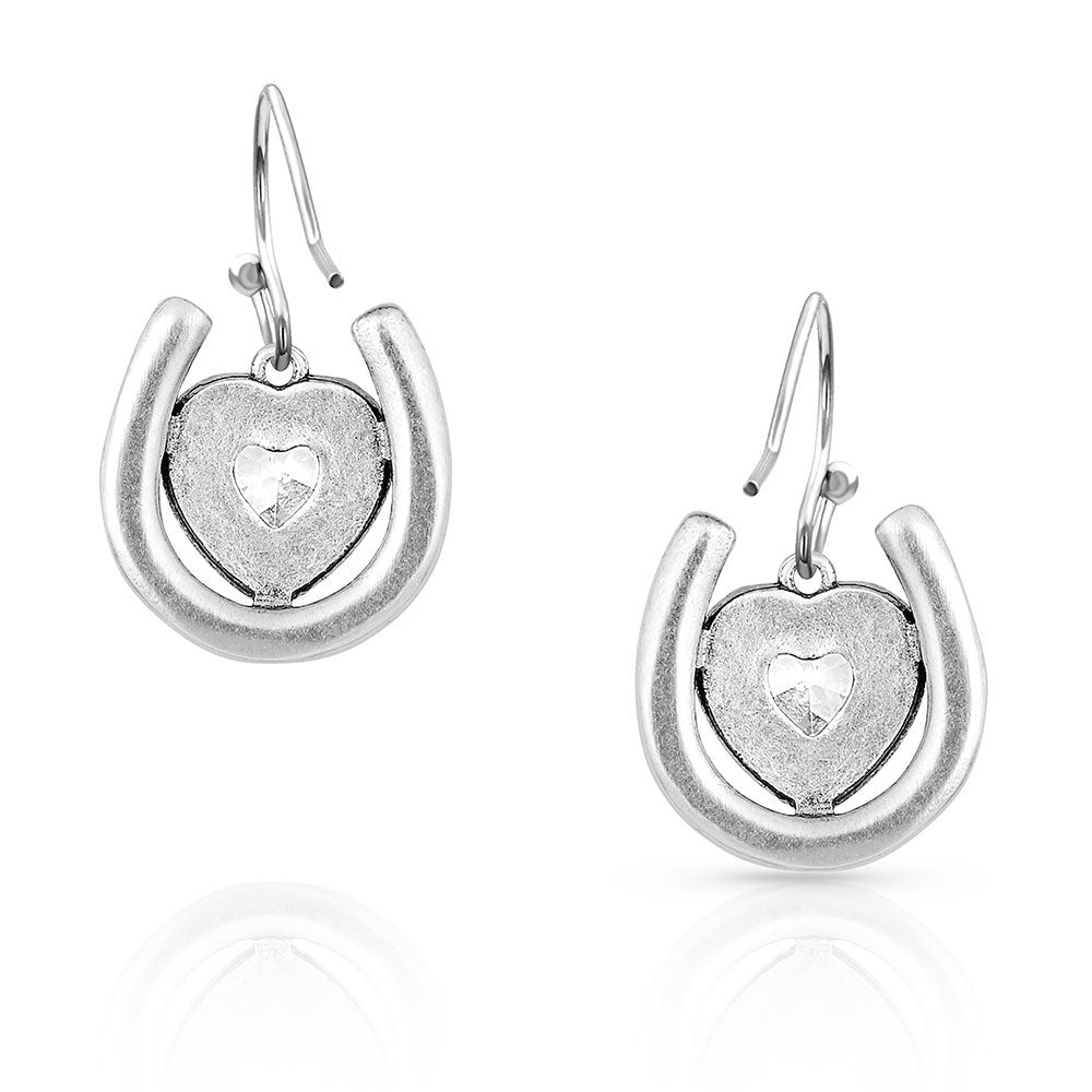 Montana Silversmiths Love Inside Luck Horseshoe Earrings - ER4923