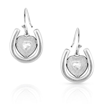 Montana Silversmiths Love Inside Luck Horseshoe Earrings - ER4923