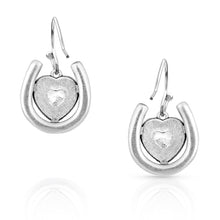 Load image into Gallery viewer, Montana Silversmiths Love Inside Luck Horseshoe Earrings - ER4923