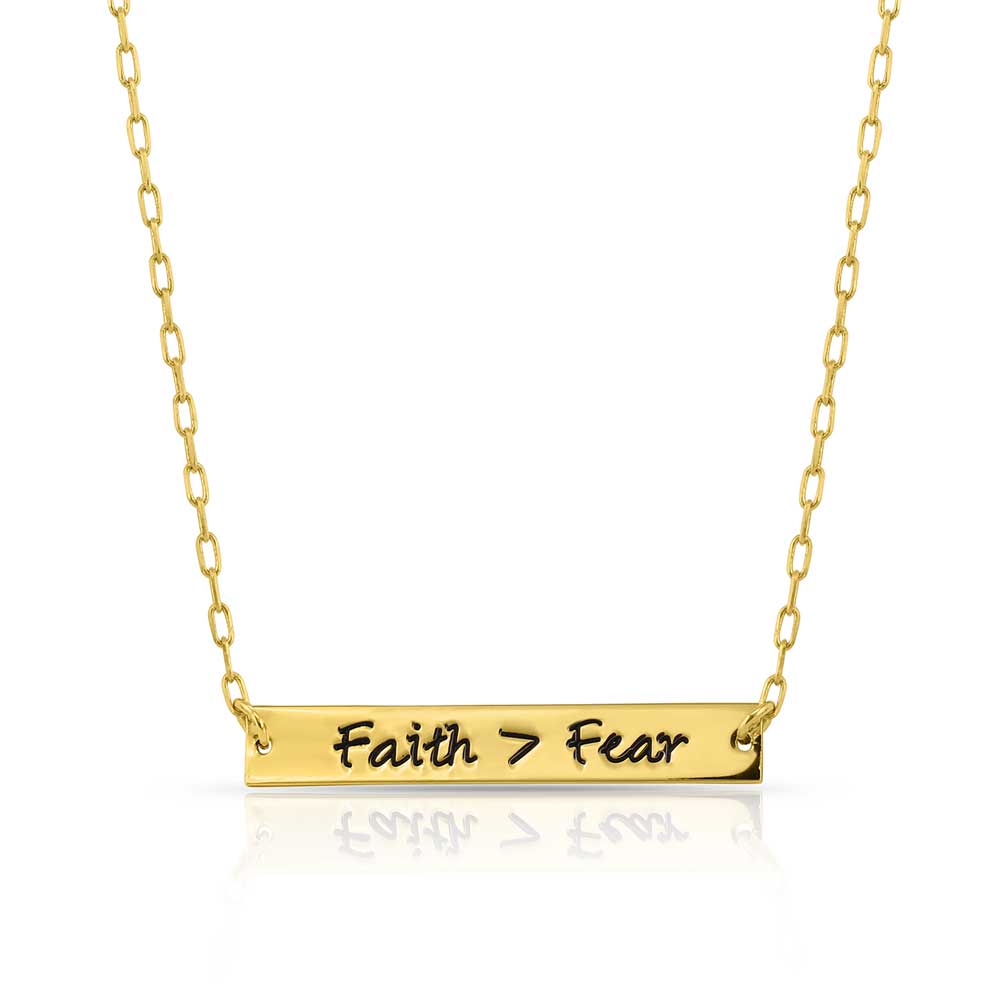 Montana Silversmiths Faith Over Fear Bar Necklace - FFNC5060