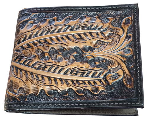 Hand Carved BiFold Wallet  IWR-2B