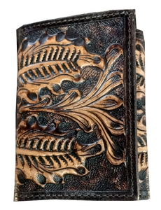 Hand Carved TriFold Wallet  IWR-2T