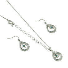 Load image into Gallery viewer, Montana Silversmiths Hitched Turquoise Teardrop Jewelry Set - JS3818