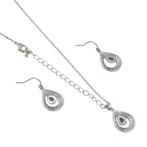 Montana Silversmiths Hitched Turquoise Teardrop Jewelry Set - JS3818