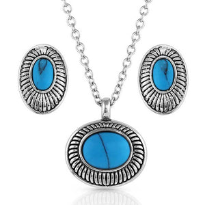 Montana Silversmiths Turquoise Cameo Pendant Jewelry Set - JS5276