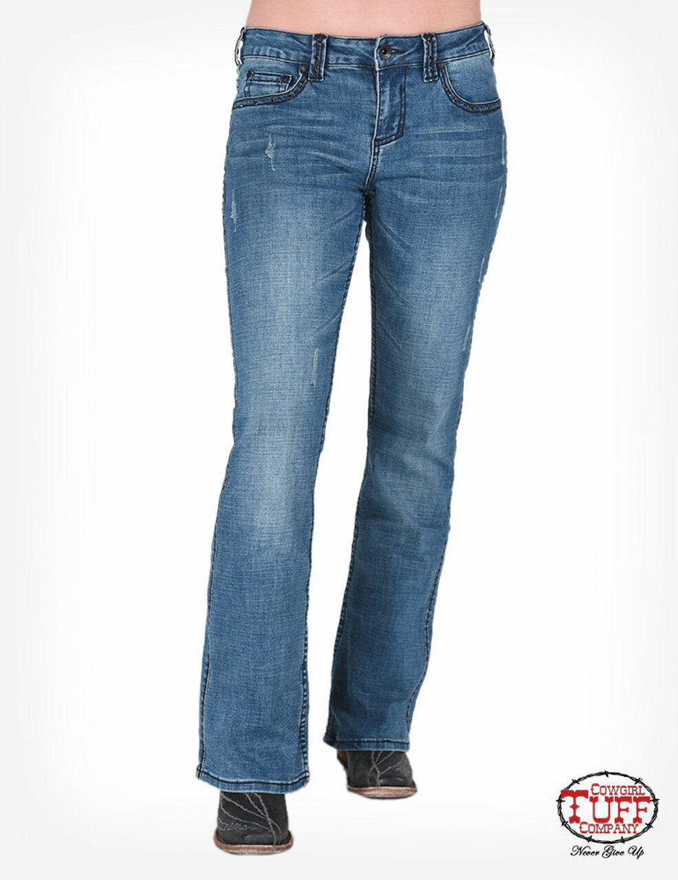 Cowgirl Tuff Spirited Bootcut Jeans - JSPRTD