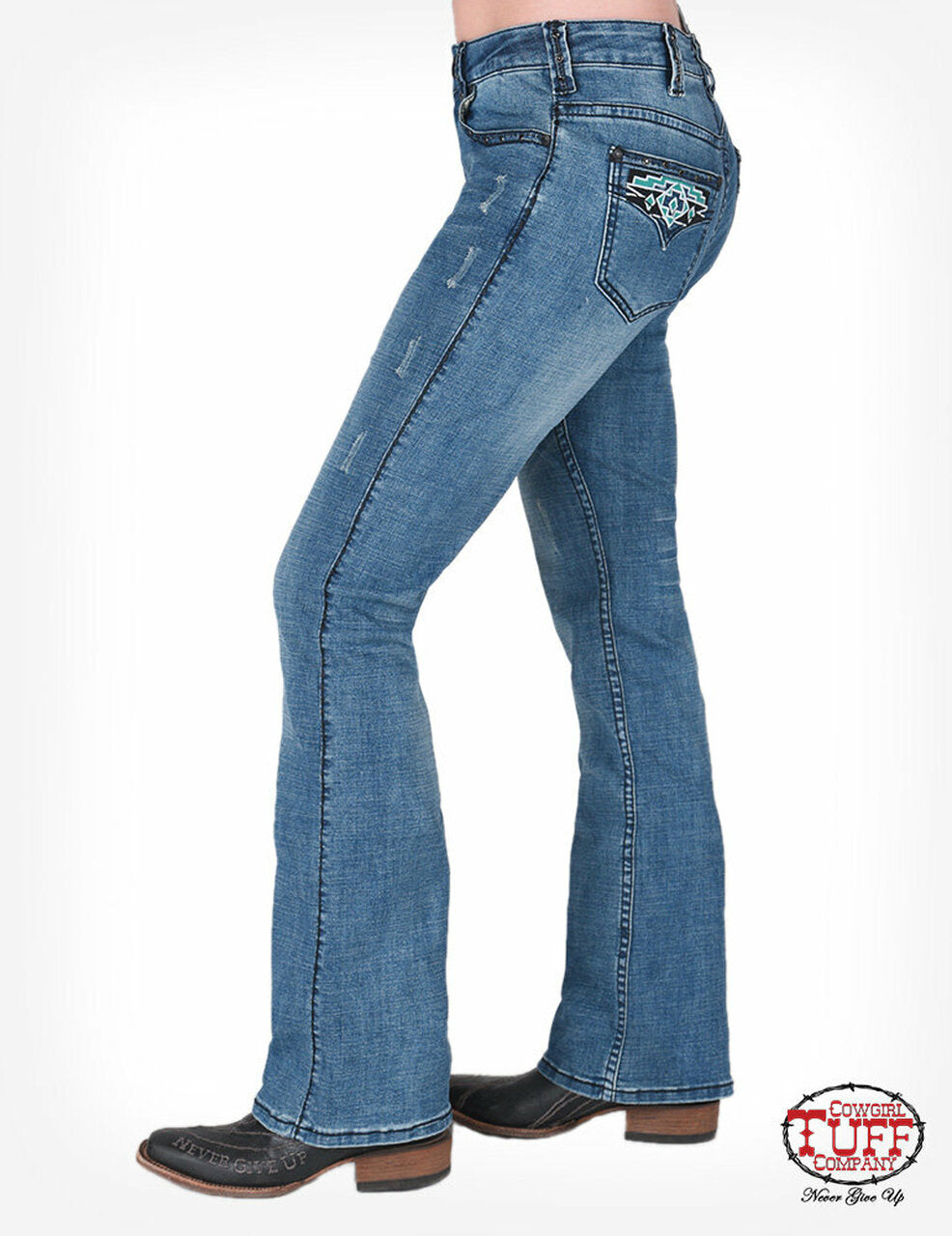 Cowgirl Tuff Spirited Bootcut Jeans - JSPRTD