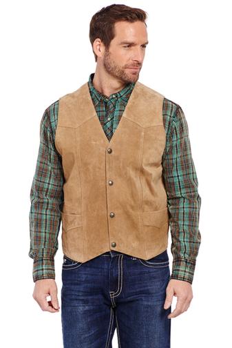 Cripple Creek Snap Front Boar Suede Vest - ML3061