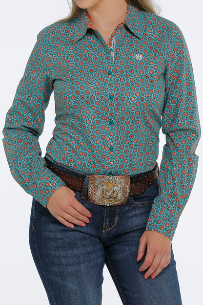 Cinch Button Up Ladies Shirt - MSW9165024