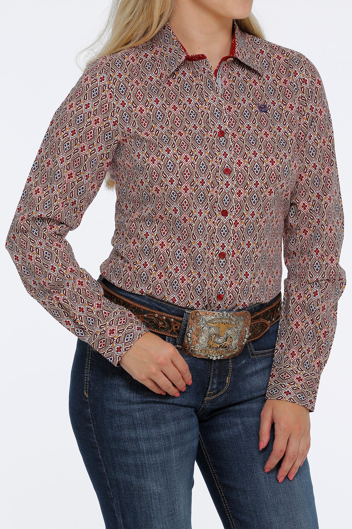 Cinch Button Up Ladies Shirt - MSW9165025