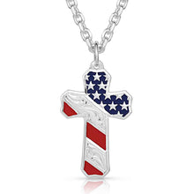Load image into Gallery viewer, Montana Silversmiths Patriotic Cross Necklace - NC3771