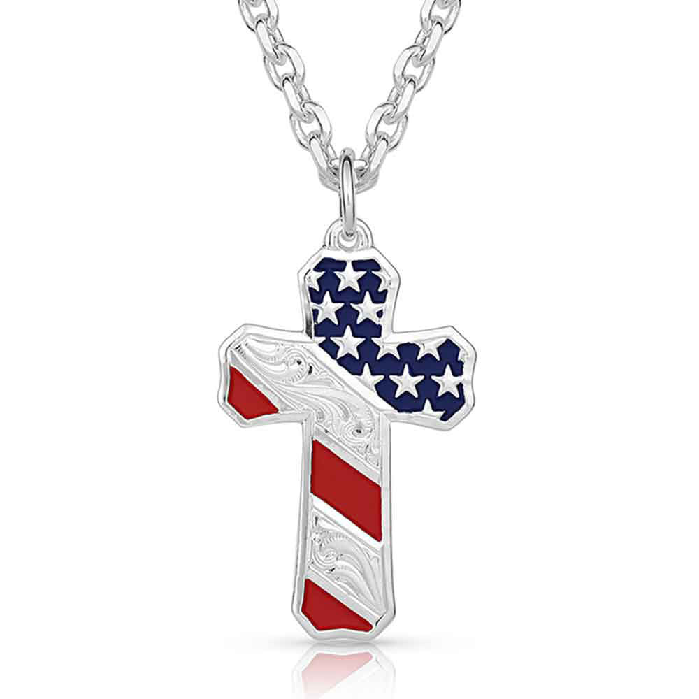 Montana Silversmiths Patriotic Cross Necklace - NC3771